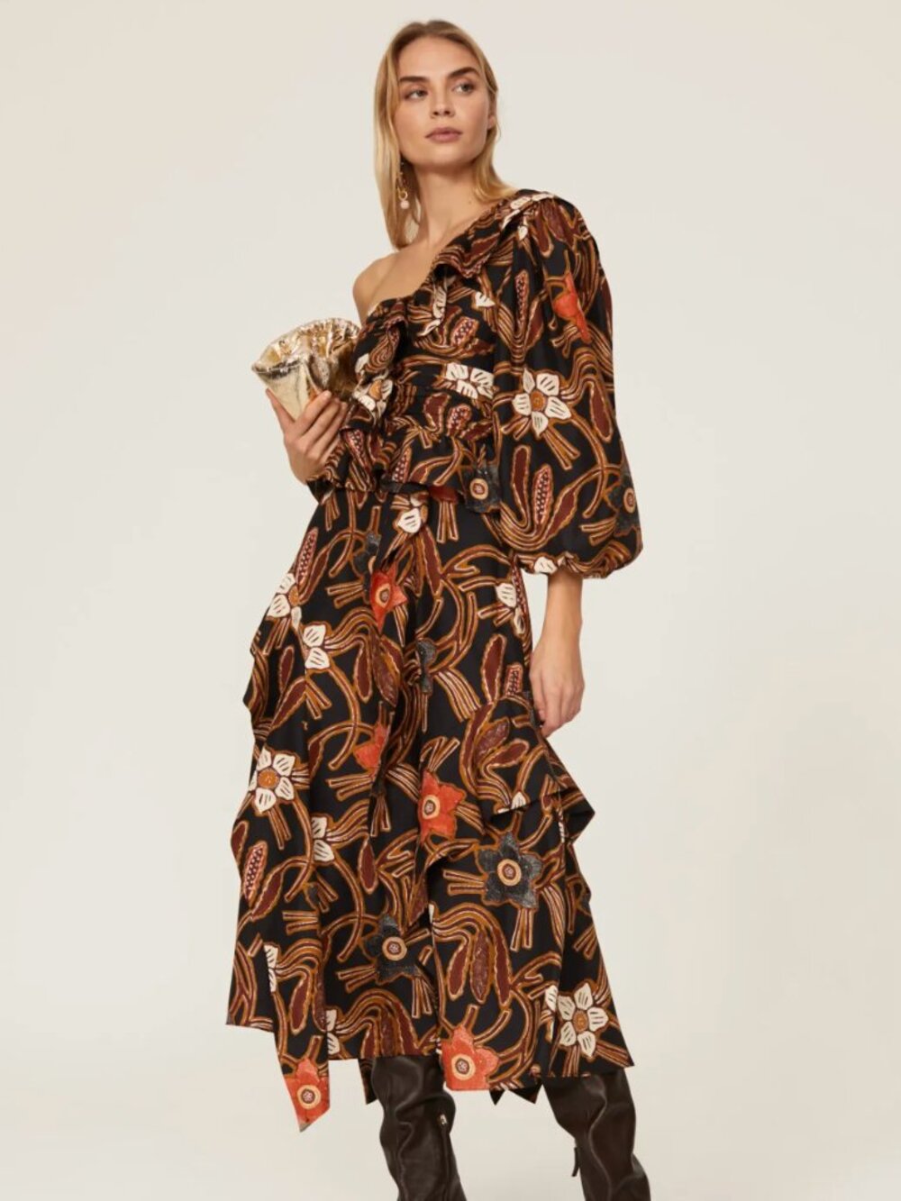 Ulla Johnson | Mariam One Shoulder 100% Silk Dress